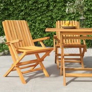 vidaXL Cadeiras de jardim dobráveis 2 pcs 61x67x90 cm teca maciça