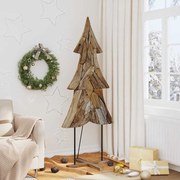 vidaXL Árvore de Natal Castanho 181,5 cm Madeira de teca maciça