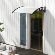 Toldo para janelas ou portas 122 x 99 cm Proteção solar Chuva Neve Vento Policarbonato, alumínio Preto