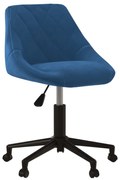 vidaXL Cadeira de jantar giratória veludo azul