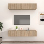 vidaXL Móveis TV 4 pcs 80x30x30cm derivados de madeira carvalho sonoma