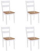 vidaXL Cadeiras de jantar 4 pcs madeira de seringueira maciça branco
