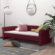 Sofá-cama c/ saída USB 90x200 cm tecido vermelho tinto