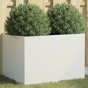 vidaXL Vaso/floreira 62x47x46 cm aço branco