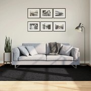 vidaXL Tapete shaggy de pelo alto PAMPLONA 160x230 cm preto