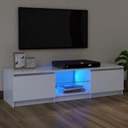 Móvel de TV com luzes LED 120x30x35,5 cm branco