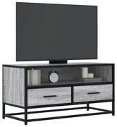vidaXL Móvel p/ TV 80x34,5x40 cm deriv. madeira/metal cinzento sonoma