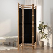 vidaXL Divisória/biombo com 3 painéis dobráveis 120 cm bambu e lona