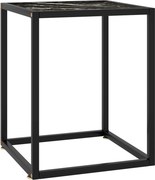vidaXL Mesa de centro 40x40x50 cm preto com vidro marmorizado preto