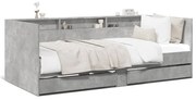 vidaXL Sofá-cama com gavetas sem colchão 100x200 cm cinzento cimento