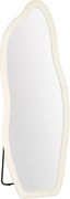 HOMCOM Espelho de Corpo Inteiro 160x60 cm, de Pé ou Parede, com Moldura Arqueada Aveludada, Creme | Aosom Portugal