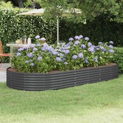 vidaXL Canteiro elevado de jardim em aço galvanizado 296x140x36 cm antracite