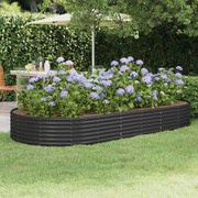 vidaXL Canteiro elevado jardim 296x140x36 aço revestido a pó antracite
