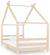 vidaXL Estrutura de cama para crianças 90x200 cm pinho maciço