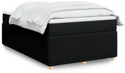 Cama boxspring com colchão 120x190 cm tecido preto