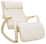 Cadeira de balanço relaxante SONGMICS Sunlounger com apoio para os pés ajustável Carga máxima: 150 kg Bege LYY10M