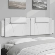 vidaXL Almofadão de cabeceira Viana 183 cm couro artificial branco
