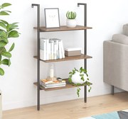 vidaXL Unidade 3 prateleiras 64x35x120,5 cm castanho-escuro e preto