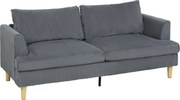 HOMCOM Sofá de 3 Lugares Revestido em Veludo Almofadas Espessas com Molas Assento Largo 2 Almofadas 188x80x86 cm Cinzento Escuro | Aosom Portugal