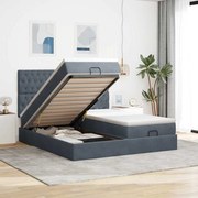 Estrutura cama otomana colchões 180x200 cm cinzento escuro