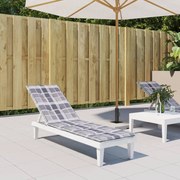 vidaXL Almofadão cadeira de terraço (75+105)x50x4 cm xadrez cinzento