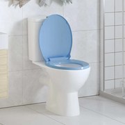 vidaXL Tampo sanita oval fecho suave e remoção rápida azul