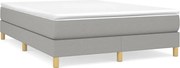 vidaXL Estrutura de cama com molas 140x200 cm tecido cinzento-claro