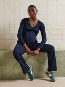 Macacão em moletão, de grávida e amamentação  marinho