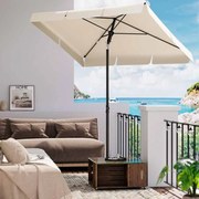 Guarda-sol 230 x 150 cm dobrável e regulável em altura com saco de arrumação Bege