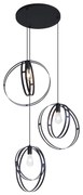 Candeeiro suspenso de design preto redondo 3-Light - Indu Design