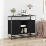 Buffet vidaXL Preto Carvalho 100x35x80 cm Madeira Engenharia e Aço