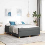 vidaXL Estrutura da Cama com colchão Cinza Escuro 140 x 190 cm tecido