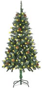 vidaXL Árvore de Natal pré-iluminada com pinhas 150 cm