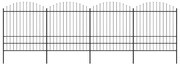 vidaXL Cerca de jardim com topo em forma de lança em aço 714,5x200 cm, preta