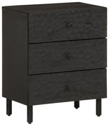 Mesa de cabeceira 50x33x60 cm madeira de mangueira maciça preto