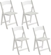 HOMCOM Conjunto de 4 cadeiras dobráveis em resina e PU, cadeiras dobráveis portáteis para interior e exterior, 45x44x78cm, branco | Aosom Portugal