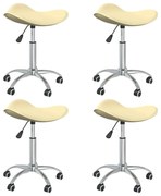 Cadeiras de jantar giratórias 4 pcs couro artificial cor creme