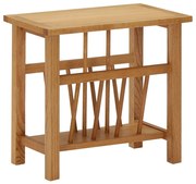 vidaXL Mesa apoio c/ suporte para revistas 45x27x42 cm carvalho maciço