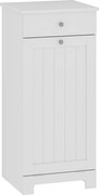 HOMCOM Armário de Casa de Banho com Cesto de Roupa Suja Basculante Móvel para Roupa Suja com Saco de Tecido Dobrável e Gaveta Branco 40x38x90 cm | Aosom Portugal