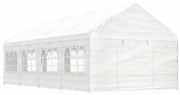 vidaXL Gazebo com telhado 8,92x4,08x3,22 m polietileno branco