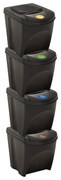 vidaXL Caixotes do lixo empilháveis 4 pcs 100 L antracite
