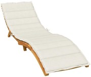 vidaXL Almofadão para espreguiçadeira 200x60x4cm mesclado tecido creme