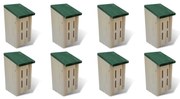 Casas para borboletas 8 pcs madeira 14x15x22 cm