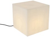 Candeeiro exterior moderno branco 38 cm quadrado IP44 - Nura Moderno