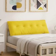 vidaXL Travesseiro para Costas Amarelo Claro 140 x 19 x 50 cm tecido