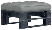 vidaXL Otomana de paletes para jardim pinho impregnado a preto