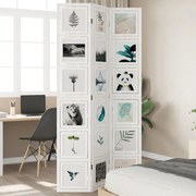 vidaXL Biombo com 3 painéis madeira de paulownia maciça branco