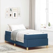vidaXL Estrutura da Cama com colchão Azul 90 x 190 cm tecido