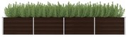 vidaXL Canteiro elevado de jardim aço galvanizado 320x80x45cm castanho