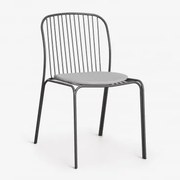 Pack De 2 Cadeiras De Jardim Em Aço Anerina Cinza Grafito & Cinzento Areia - Sklum